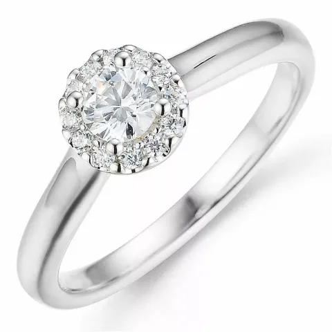 Bestillingsvare - diamantring i 14 karat hvidguld 0,26 ct 0,08 ct