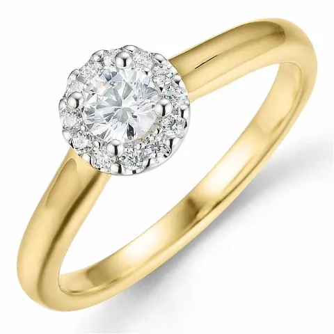 Bestillingsvare - diamantring i 14 karat guld.- og hvidguld 0,26 ct 0,08 ct