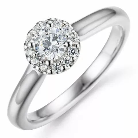 Bestillingsvare - brillantring i 14 karat hvidguld 0,32 ct 0,10 ct