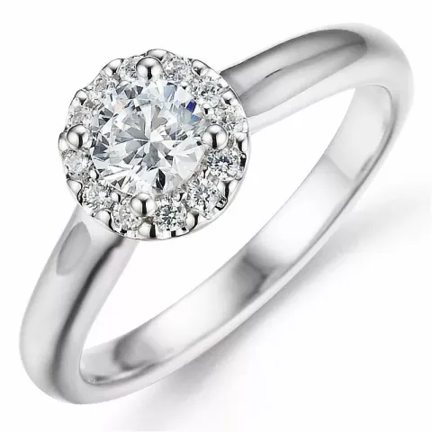 Bestillingsvare - diamantring i 14 karat hvidguld 0,40 ct 0,12 ct