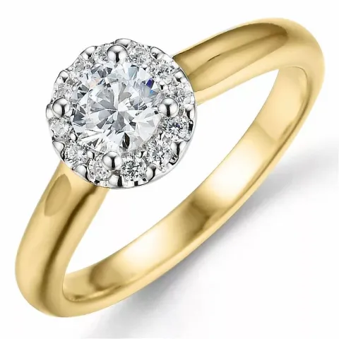 Bestillingsvare - diamantring i 14 karat guld.- og hvidguld 0,40 ct 0,12 ct