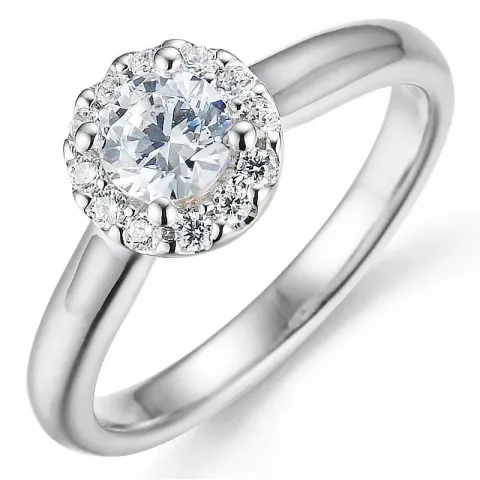 Bestillingsvare - diamantring i 14 karat hvidguld 0,52 ct 0,15 ct