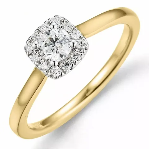 Bestillingsvare - diamantring i 14 karat guld.- og hvidguld 0,26 ct 0,08 ct