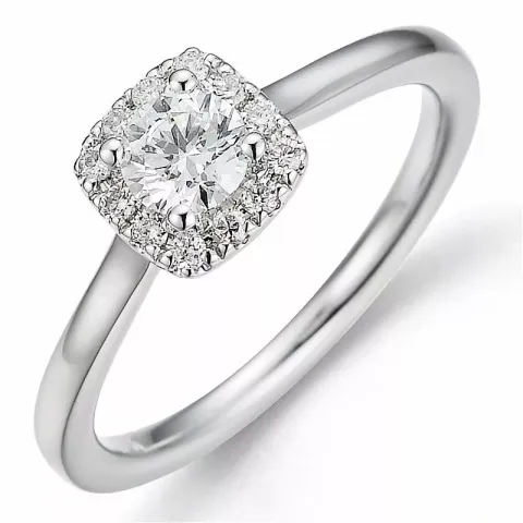 Bestillingsvare - diamantring i 14 karat hvidguld 0,32 ct 0,10 ct