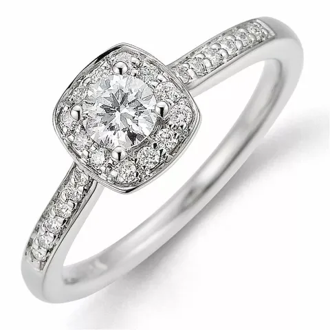 Bestillingsvare - diamantring i 14 karat hvidguld 0,26 ct 0,15 ct