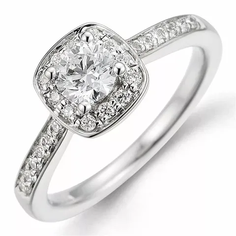 Bestillingsvare - diamantring i 14 karat hvidguld 0,40 ct 0,22 ct