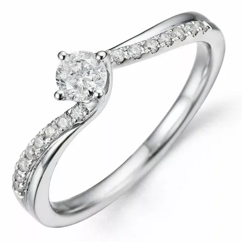 Bestillingsvare - diamantring i 14 karat hvidguld 0,24 ct 0,11 ct