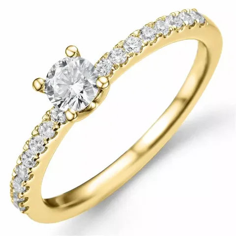 Bestillingsvare - diamantring i 14 karat guld 0,32 ct 0,20 ct