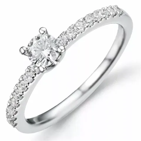 Bestillingsvare - diamantring i 14 karat hvidguld 0,32 ct 0,20 ct