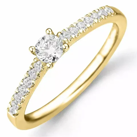 Bestillingsvare - diamantring i 14 karat hvidguld 0,20 ct 0,16 ct