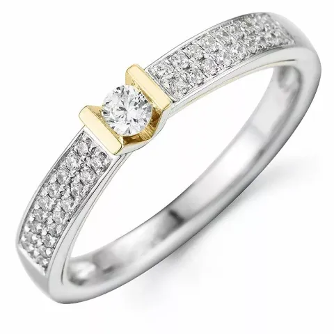 Bestillingsvare - diamantring i 14 karat guld.- og hvidguld 0,10 ct 0,26 ct