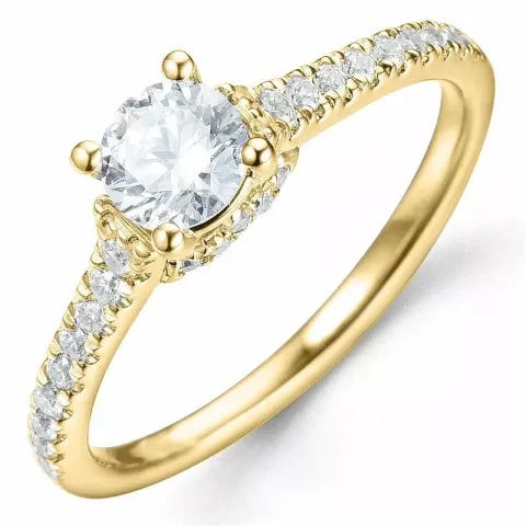 Bestillingsvare - diamantring i 14 karat guld 0,52 ct 0,25 ct