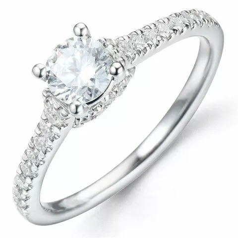 Bestillingsvare - diamantring i 14 karat hvidguld 0,52 ct 0,25 ct