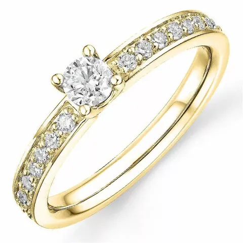 Bestillingsvare - diamantring i 14 karat guld 0,32 ct 0,25 ct