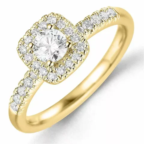 bestillingsvare - diamantring i 14 karat guld 0,32 ct 0,24 ct