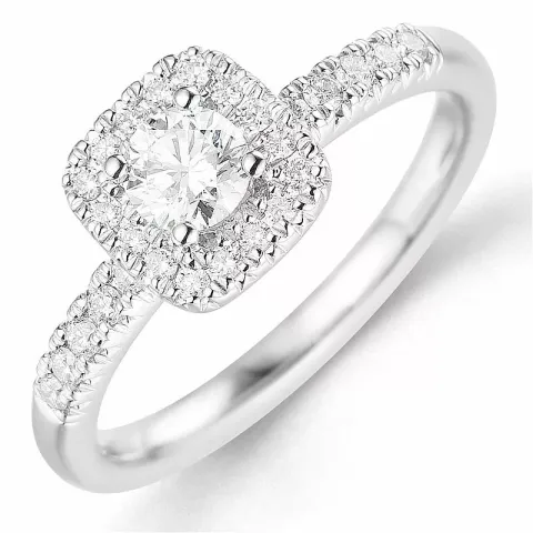 Bestillingsvare - diamantring i 14 karat hvidguld 0,32 ct 0,24 ct