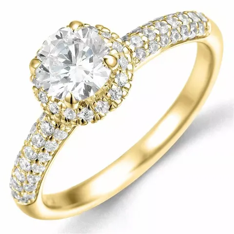 Bestillingsvare - diamantring i 14 karat guld 0,75 ct 0,46 ct