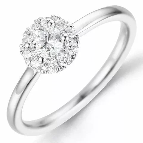 Bestillingsvare - diamantring i 14 karat hvidguld 0,26 ct 0,15 ct