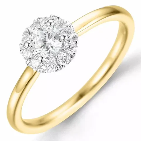 Bestillingsvare - diamantring i 14 karat guld.- og hvidguld 0,26 ct 0,15 ct