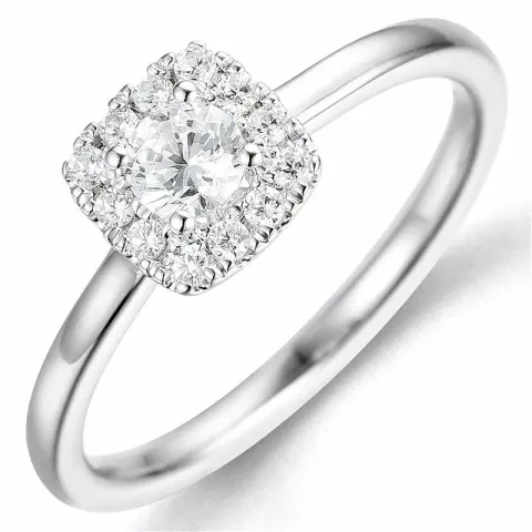 Bestillingsvare - diamantring i 14 karat hvidguld 0,26 ct 0,14 ct