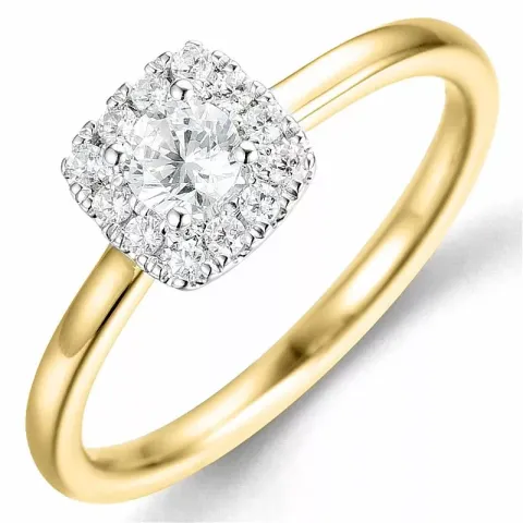 Bestillingsvare - diamantring i 14 karat guld.- og hvidguld 0,26 ct 0,14 ct