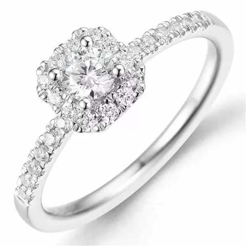 Bestillingsvare - diamantring i 14 karat hvidguld 0,26 ct 0,24 ct