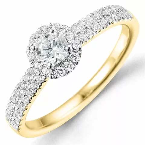 Bestillingsvare - diamantring i 14 karat guld.- og hvidguld 0,26 ct 0,29 ct
