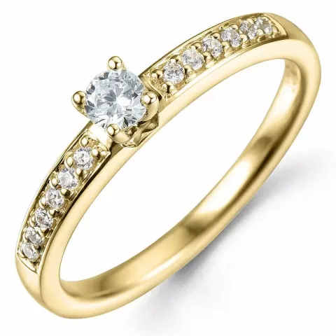 Bestillingsvare - diamantring i 14 karat guld 0,15 ct 0,10 ct