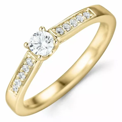 Bestillingsvare - diamantring i 14 karat guld 0,20 ct 0,10 ct