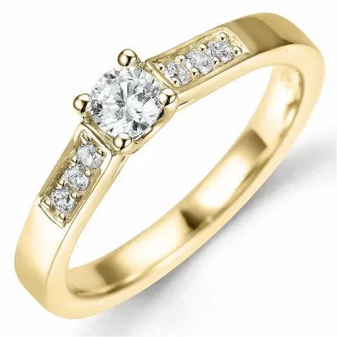 Bestillingsvare - diamantring i 14 karat guld 0,26 ct 0,10 ct