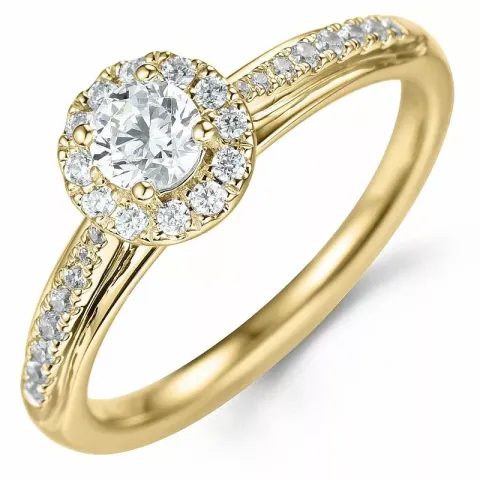 Bestillingsvare - diamantring i 14 karat guld 0,32 ct 0,20 ct