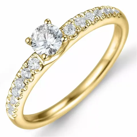 Bestillingsvare - diamantring i 14 karat guld 0,32 ct 0,19 ct