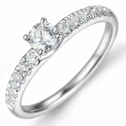 Bestillingsvare - diamantring i 14 karat hvidguld 0,32 ct 0,19 ct