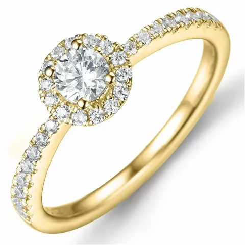 diamantring i 14 karat guld 0,27 ct 0,22 ct