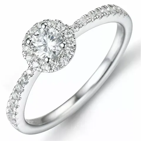 Bestillingsvare - diamantring i 14 karat hvidguld 0,27 ct 0,22 ct