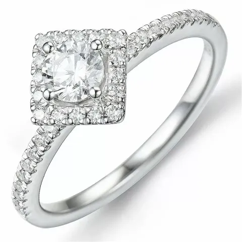 Bestillingsvare - diamantring i 14 karat hvidguld 0,34 ct 0,27 ct