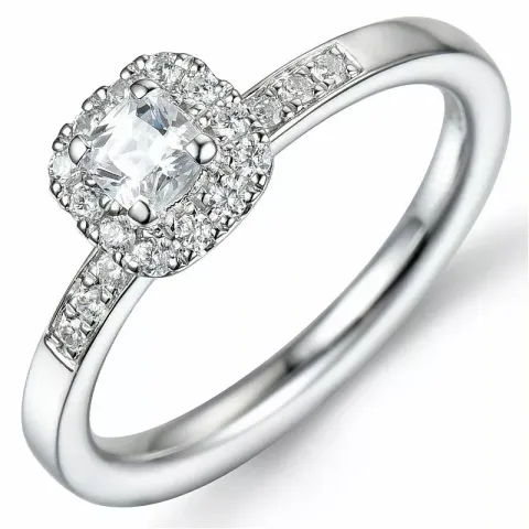 Bestillingsvare - diamantring i 14 karat hvidguld 0,32 ct 0,19 ct