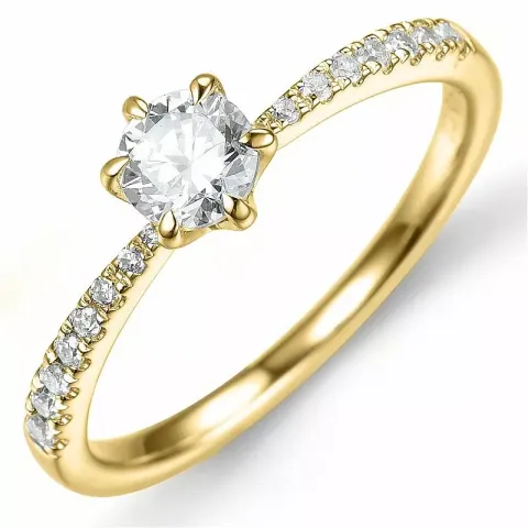 Bestillingsvare - diamantring i 14 karat guld 0,42 ct 0,13 ct