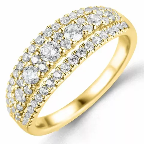 Bestillingsvare - diamantring i 14 karat guld 0,75 ct