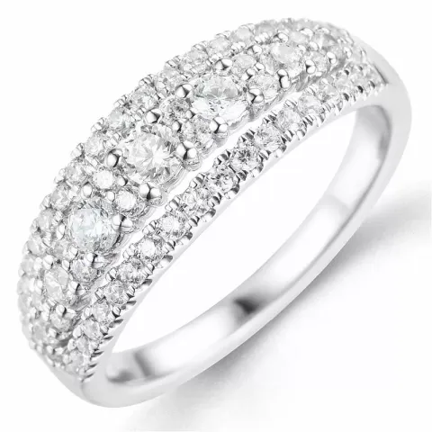 Bestillingsvare - diamantring i 14 karat hvidguld 0,75 ct