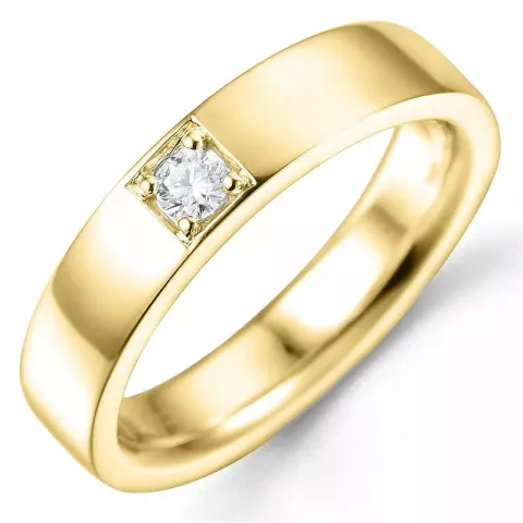 diamantring i 14 karat guld 1 x 0,10 ct