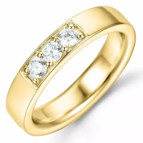 diamantring i 14 karat guld 3 x 0,10 ct