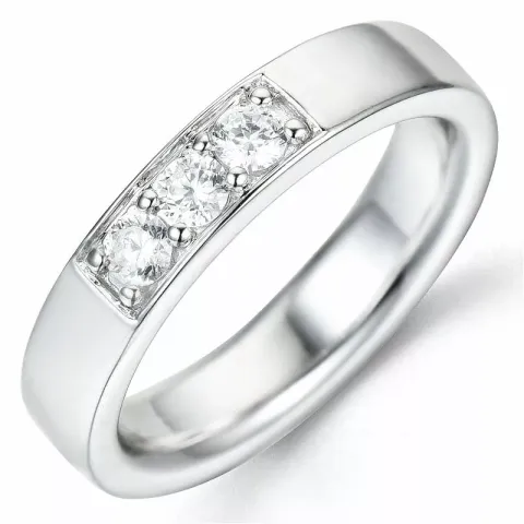 diamantring i 14 karat hvidguld 3 x 0,10 ct