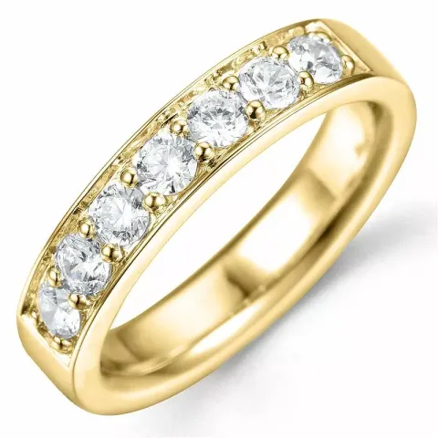 diamant alliancering i 14 karat guld 7 x 0,10 ct