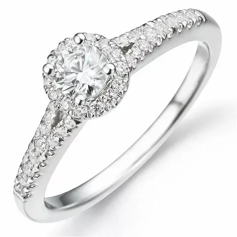 Bestillingsvare - diamantring i 14 karat hvidguld 0,32 ct 0,21 ct