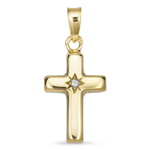 10,5 x 18,5 mm kors vedhæng i 8 karat guld