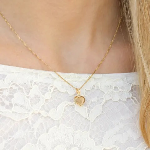 10 x 11 mm hjerte vedhæng i 14 karat guld - Amoré