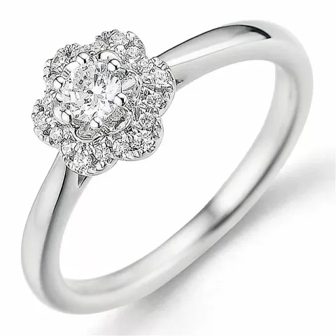 Bestillingsvare - diamantring i 14 karat hvidguld 0,15 ct 0,08 ct