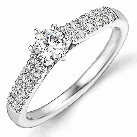 Bestillingsvare - diamantring i 14 karat hvidguld 0,32 ct 0,18 ct