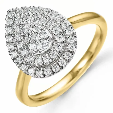 Bestillingsvare - diamantring i 14 karat guld.- og hvidguld 0,50 ct